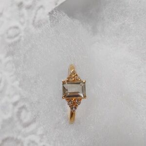 Green Amethyst Sterling Silver Ring